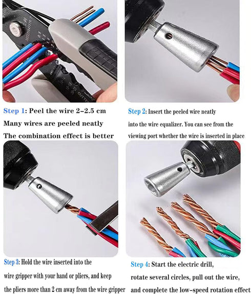 5 Pcs Wire Twister Tool for Drill, Stainless Steel Hex Shank Cable Wire Twisting Tool With 6MM Chuck Drill Wire Twister for Electrical Power Drill...