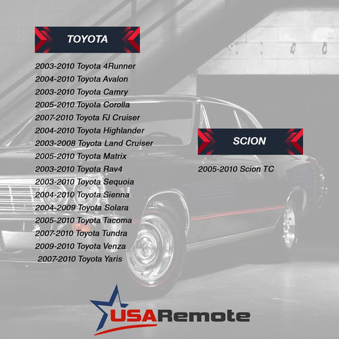 Uncut Transponder Ignition Key fits Toyota/Scion with 4D-67 TOY44D-PT Chip...