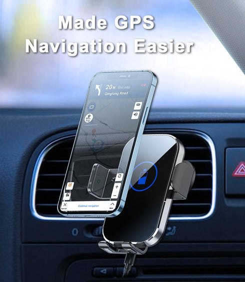 Wireless Car Charger Mount, 15W Fast Charging Auto Clamping Car Charger Holder for iPhone/Samsung for iPhone 15 14 13 12 11 Pro,Samsung Galaxy S23...