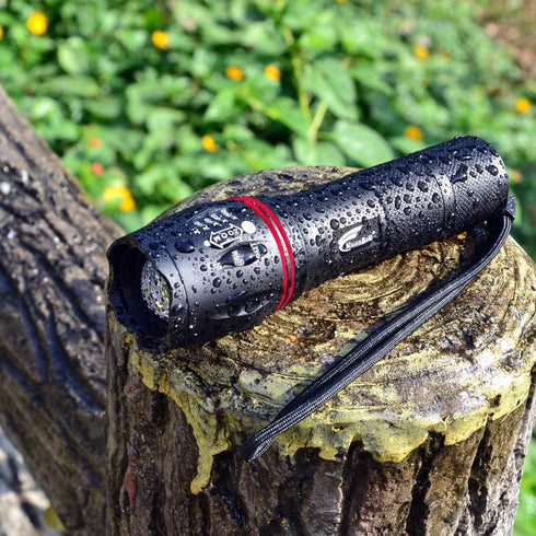 HAUSBELL LED A100 Flashlight Bright, Zoomable Tactical Flashlights Flash Light with 2000 High Lumens and Five Modes for Emergency and Outdoor Use ...