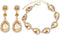 mecresh Flower Teardrop Austrian Champagne Crystal Jewelry Sets for Women or Wedding (1 Set Earring,1PCS Bracelet)...