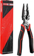 HAUTMEC Pro 8" Multifunctional Combination Linesman Plier with Cable Cutter, Wire Stripper, Terminal Crimping, Tool Clamping and Spanner, High lev...