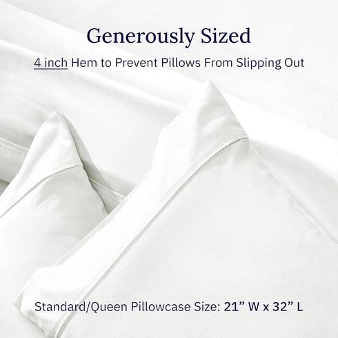 California Design Den Standard Queen Size Pillowcase Set - 400 Thread Count, 100% Cotton Sateen, Set of 2 Pillow Covers, Breathable, Cooling, Soft...