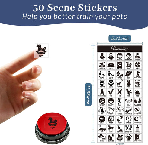 BOSKEY Pet Training Button Stickers, Creative DIY, Dog Emotional Expression Stickers, Let Your pet say What it Wants to do, Dog Stickers with 25 A...