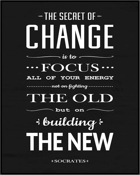 Posterizer 1 pcs-The Secret To Change Is To Focus On Building The New- Socrates-Quotes-Gift for book lovers-Living Room Bedroom Decor- unframed wa...