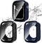 2 Pack 2 in 1 Waterproof Case for Apple watch Series SE SE2 6 5 4 44mm, Straight Edge PC Front & Back Bumper with Tempered Glass Screen Protector ...