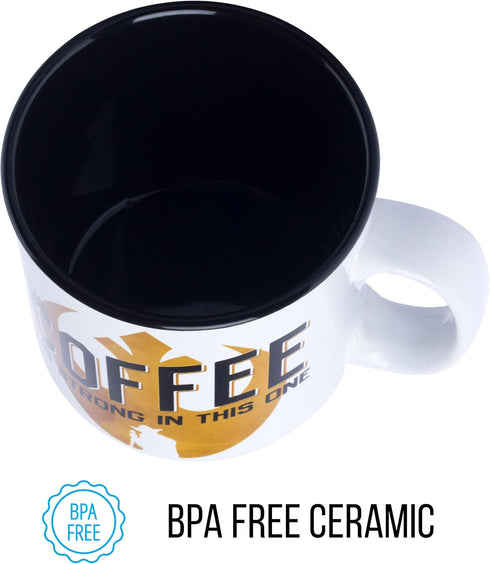 Silver Buffalo Star Wars The Coffee is Strong In This One Ceramic Camper-Style Coffee Mug, 20-Ounces...