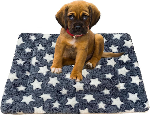 Soft Pad Dog Bed Mat, Thicken Warm, Star Pattern, Reversible, Fluffy Pet Dog Sleeping Mattress, Blue, Medium...