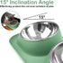Ptlom Dog Cat Basic Food and Water Bowl Set, 2 Removable Stainless Steel Feeding Bowls with Non-Slip Leak-Proof Plastic Stand Suitable for Small a...