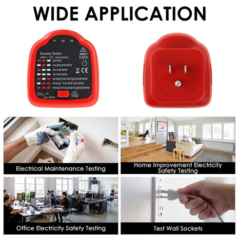Automatic Electric Circuit Polarity Phase Voltage Detector Wall Plug Breaker Finder US Socket Tester Outlet Tester RCD Test (US Plug)...