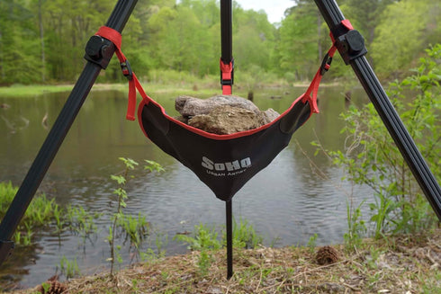 Soho Urban Artist Stone Bag for Tripod or Easel - Weight Bag, Hammock Boom Anchor - Black with Red Trim...