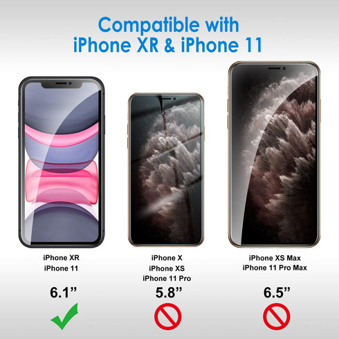 JETech Privacy Screen Protector for iPhone 11 and iPhone XR 6.1-Inch, Anti Spy Tempered Glass Film, 2-Pack......