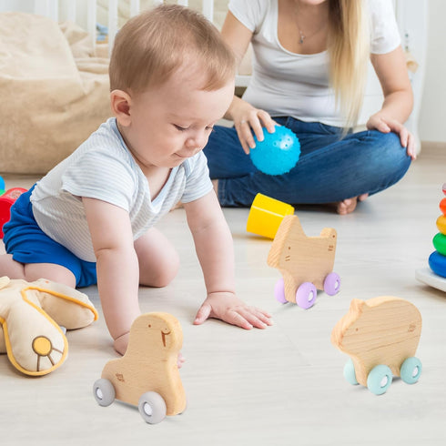 Wooden Baby Toys Car for Toddlers 1-3, Montessori Toys for Babies 0-6-12 Months, BPA Free, Phthalates Free, PVC Free, Wooden Baby Toys for 1 Year ...