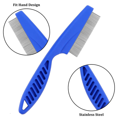 Dog Flea Lice Comb, Dog Cat Grooming Comb Pet Tear Stain Remover Combs Fine Tooth Grooming Removal Tool (5 Pieces)...