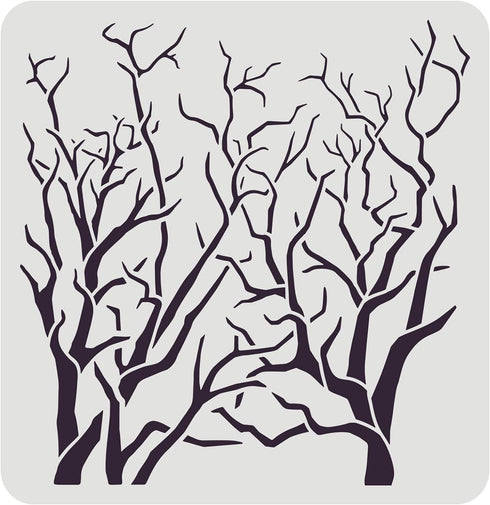 FINGERINSPIRE Tree Stencil with Branches 11.8x11.8inch Reusable Tree Drawing Stencil Branches Stencils for Painting Natural Plants Stencils for Pa...