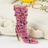 EVER FAITH Lady High-Heel Brooch Pink Austrian Crystal Shoe Boot...