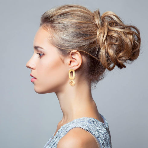 Hicarer 36 Pcs/ 18 Pairs Gold Plated Earring Studs for Jewelry Making Earring Posts with Loop Hole Ear Studs Kit Palm Leaf Shaped Flower Shell Ear...