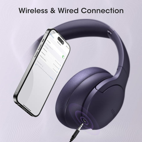DOQAUS Upgraded Bluetooth Headphones Over Ear, 90H Playtime Bluetooth 5.3 Wireless Headphones 3 EQ Modes, Built-in HD Mic, HiFi Stereo Sound,Deep ...