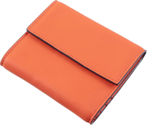 Travelambo RFID Blocking Small Mini Compact Wallet Coin Pouch Holder Trifold Credit Card Holder Pocket Purse for Women (Napa Orange)...