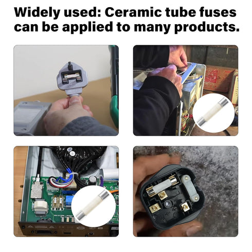 Cartridge Fast Blow Tube,Ceramic Cartridge fuses 13A 250V Ceramic Fuse 6x25mm for Power Strip Experiment Circuit Appliance Repair - (6-Pack)...