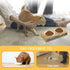 Raised Slow Feeder Dog Bowls Improves Digestion,Dog Elevated Food Bowl with 2 Ceramic Bowls, 1.6" Height Cat Water and Food Bowl(Bamboo)...