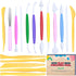 DUGATO Clay Sculpting Tools (17pc Set) - Double-Sided Plastic Modeling Kit for Polymer Clay, Pottery, Fondant & Cake Decorating - Art & Craft Supp...