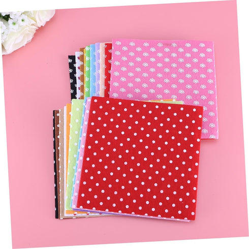 20pcs 15x15 Cm Thick Felt Nonwoven Fabric - Flower Dot Design for DIY Sewing Projects - Kids Crafting - Patchwork Felt Fabric Sheet for Embroidery...