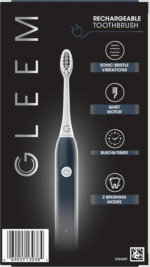 Gleem Rechargeable Electric Toothbrush, Nautical Blue...