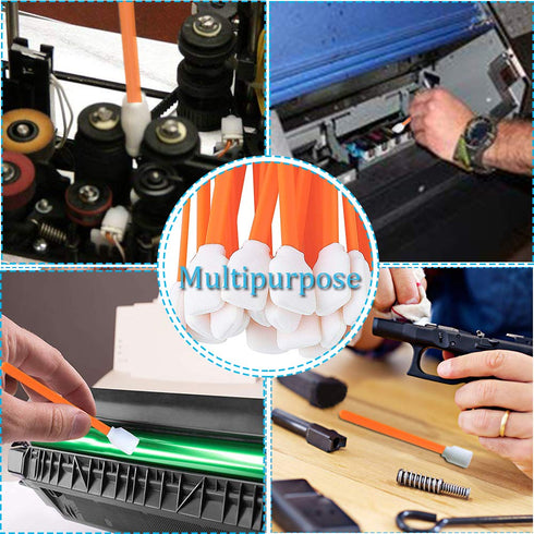 Wellgler's 100pcs 5.11" Foam Swabs, Square Rectangle Cleaning Swab?for Solvent Format Inkjet Printer Roland Optical Equipment?Orange?...