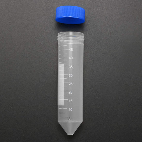 uxcell 10 Pcs 45ml Plastic Centrifuge Tubes with Screw-on Cap, Polypropylene Graduated Micro Centrifuge Tube, Conical Bottom, Blue, Storage Contai...