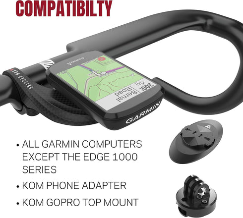 KOM Cycling Orange Garmin Bike Mount from Garmin Edge Mount Designed for Garmin Edge 530 and Other Garmin Models...