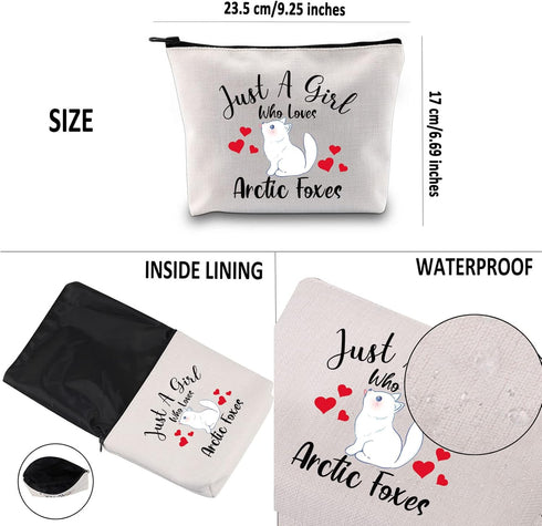 G2TUP Arctic Foxes Gift Who Loves Arctic Foxes Makeup Bag Arctic Foxes Lover Cosmetic Bag Arctic Foxes Themed Gift Zipper Travel Bag (Who Loves Ar...