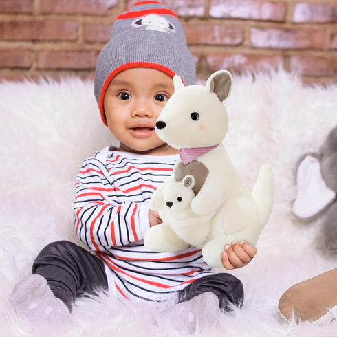 Kangaroo Stuffed Animal Plush Doll - Mother Kangaroo with Removable Child Kangaroo Plushies, Adorable Plushie for Ages 3 and Up, Ideal Gift for To...