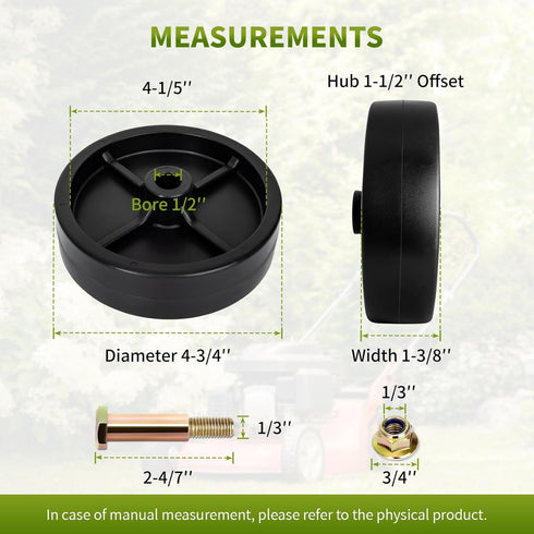 734-0973 Deck Wheel Compatible with Cub Cad et Riding Mower, 2 Pack 112-0337 Rear Deck Roller Wheels for Cad XT1-LT46 LT1042 LT1045 Craftsman T240...