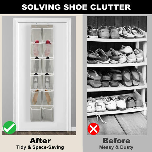 Over the Door 12 Pocket Hanging Shoe Organizer...