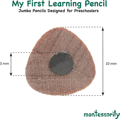 Jumbo Thick Triangular Pencils for Preschooler, Kids, 3-6 yr old - My First Learning Pencil 6B...
