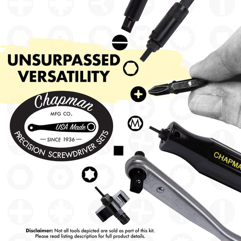 Chapman MFG CM-13 Mini Ratchet, 1/4" Drive, USA Made Stainless Steel Ratchet with 20 Tooth Gear & 18 Degree Working Arc...