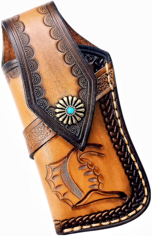 Genuine Leather Pocket Knife Sheath for 4.5''-5.1'' Folding Knives,Handmade Large Folding Knife Holder,GerBer MP600 Sheath Snap Knife Pouch,Knife ...