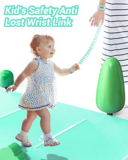 Dr.meter Anti Lost Wrist Link, 2 Pack Toddler Safety Leash with Key Lock, Reflective Child Walking Harness - Dual 8.2ft Length Kids Leash for Supe...