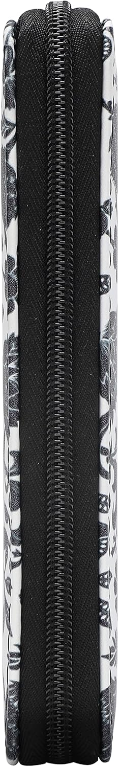 Skull Wallets for Women, Zip Around Goth Wallet Large Capacity Phone Case Long Purse Credit Card Clutch for Women Ladies Girls (Goth Bat)...