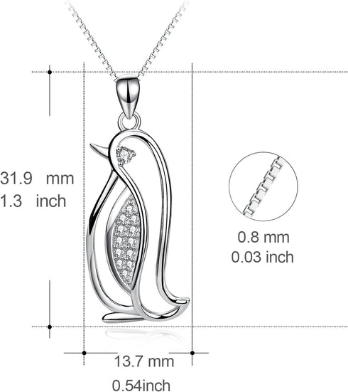 YFN Sterling Silver Penguin Necklace - Penguin Pendant Jewelry for Women Gifts...