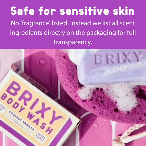 BRIXY Body Wash Bar for Men and Women to Remove Sweat And Oil While Softening Skin, Vegan, Plastic Free, All Skin Types Including Sensitive Skin...