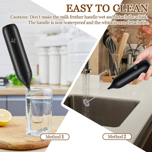 Rechargeable Milk Frother Handheld with USB-C Cable, Electric Drink Mixer, 14000RPM Powerful Electric Whisk/Coffee Frother for Latte, Matcha, Prot...