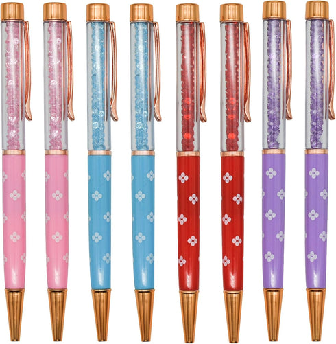 12PCS Novelty Stylus Floating Pens Fancy Floral Business Pens Crystal Diamond Stylus Pen Ink Ballpoint Pens School Office Desk Decor Accessories...