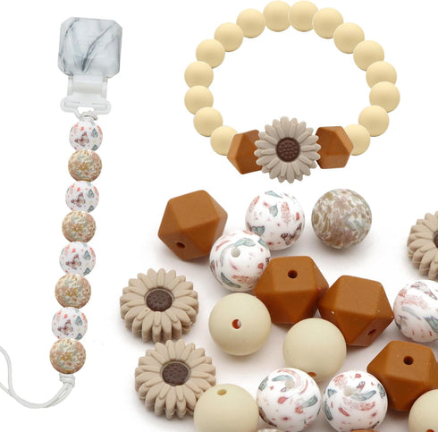 David accessories Silicone Beads 15mm Silicone Beads Bulk Round Hexagon 14mm Silicone Beads for Keychain Pens Lanyards Bracelet Necklace Jewelry M...