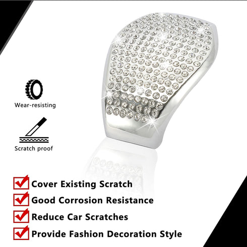 TOMALL Bling Gear Shift Knob Cover Compatible with Honda 10th Civic 2016 2017 2018 2019 2020 2021 Crystal Auto Decorative Accessories(Silver)...