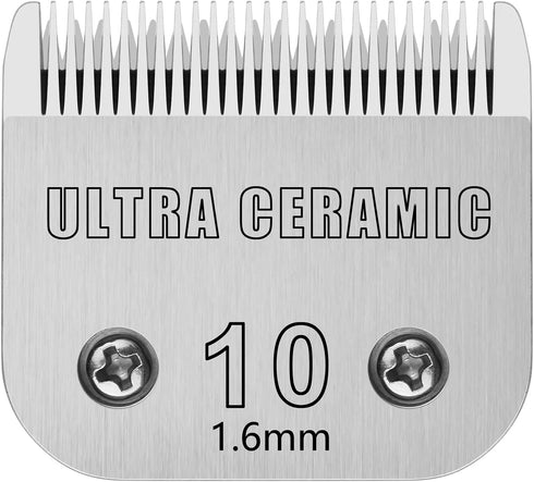 Detachable Pet Clipper Blades, Made of Ultra Ceramic & Stainless Steel, Dog Grooming #10 Blade Compatible with Andis,Oster A5,Wahl KM Series Clipp...