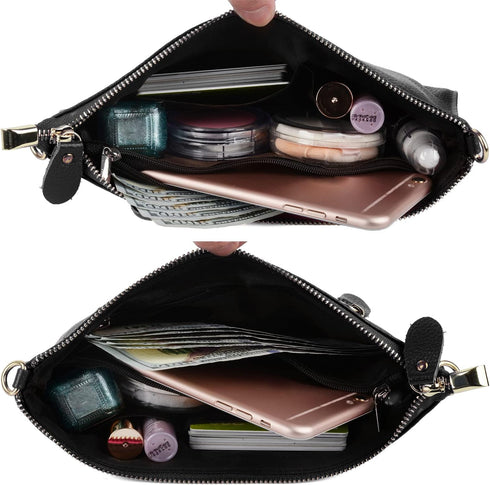 YALUXE Genuine Leather Wristlet Handbags Purses Cell Phone Pocket Clutch Wallet Crossbody Bags for Women...