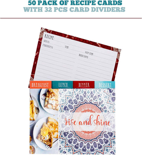 Ring Binder Depot, Recipe Cards 4 inch X 6 inch on Premium Thick Card Stock with Card Dividers Included! Great Gift for Amateurs or Experienced Ch...