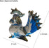 Garden Deco Glow in The Dark Blue Cock Hand Blown Art Glass Figurine Ornament Sculpture...